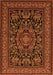 Serging Thickness of Machine Washable Medallion Orange Traditional Area Rugs, wshtr1719org