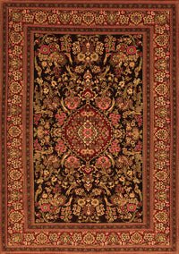 Medallion Orange Traditional Rug, tr1719org