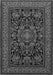 Serging Thickness of Machine Washable Medallion Gray Traditional Rug, wshtr1719gry