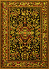 Medallion Yellow Traditional Rug, tr1719yw