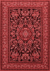 Medallion Red Traditional Rug, tr1719red