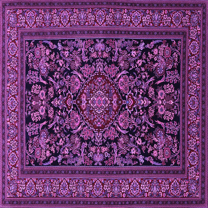 Square Medallion Purple Traditional Rug, tr1719pur