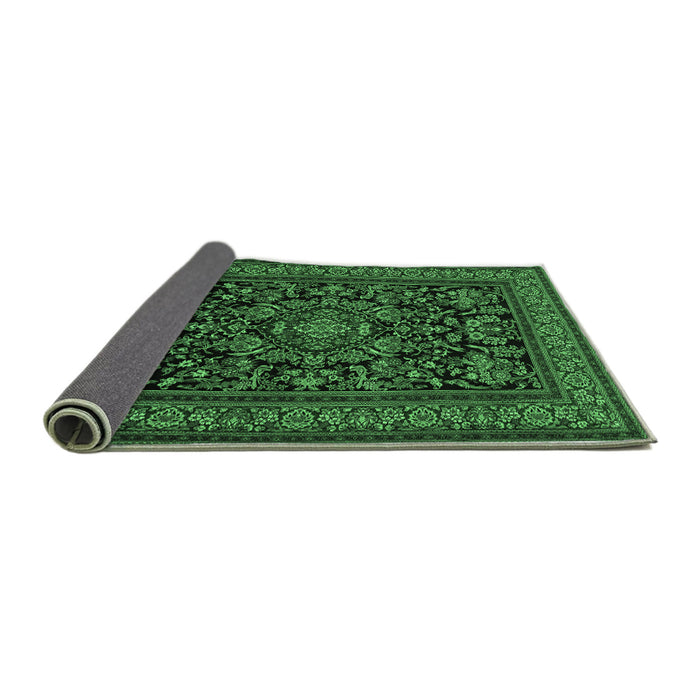 Sideview of Medallion Emerald Green Traditional Rug, tr1719emgrn