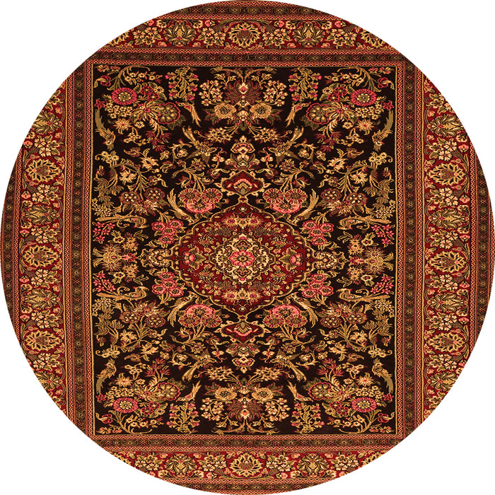 Machine Washable Medallion Orange Traditional Area Rugs, wshtr1719org