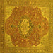 Square Medallion Yellow Traditional Rug, tr171yw