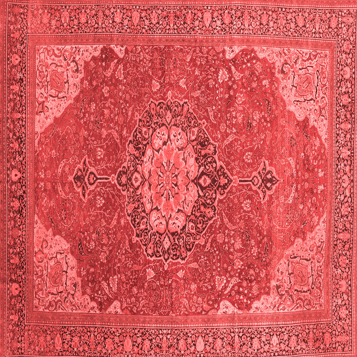 Machine Washable Medallion Red Traditional Rug, wshtr171red