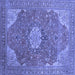 Square Medallion Blue Traditional Rug, tr171blu