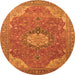 Square Medallion Orange Traditional Rug, tr171org