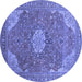 Round Medallion Blue Traditional Rug, tr171blu