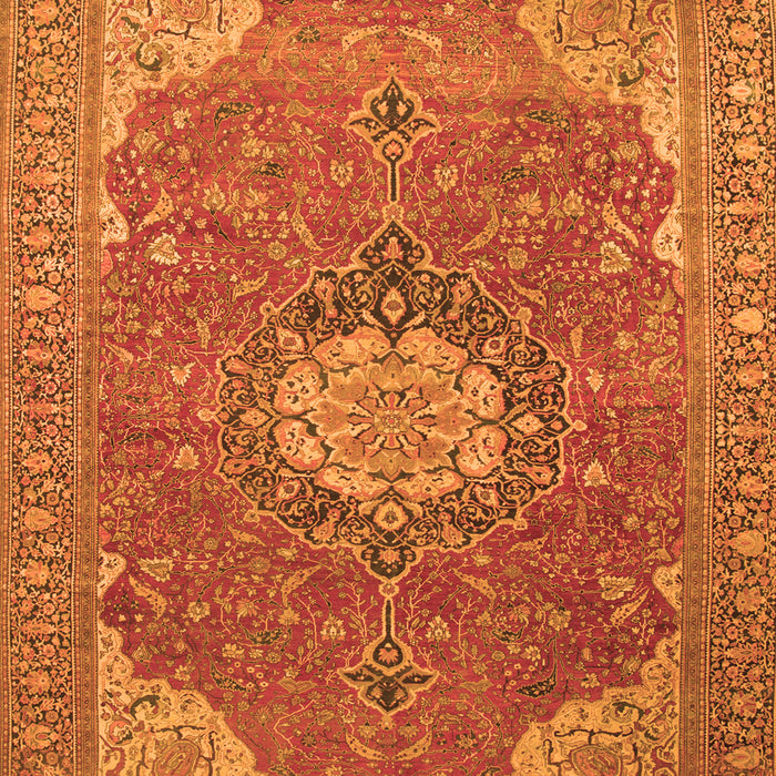 Serging Thickness of Machine Washable Medallion Orange Traditional Area Rugs, wshtr171org