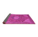 Sideview of Medallion Pink Traditional Rug, tr171pnk