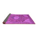 Sideview of Medallion Purple Traditional Rug, tr171pur