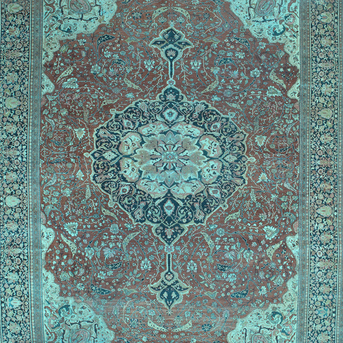 Medallion Light Blue Traditional Rug, tr171lblu