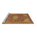 Sideview of Machine Washable Medallion Brown Traditional Rug, wshtr171brn