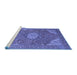 Sideview of Machine Washable Medallion Blue Traditional Rug, wshtr171blu