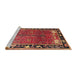Sideview of Machine Washable Traditional Red Rug, wshtr172