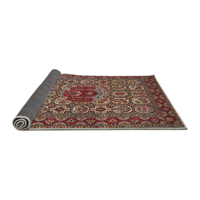 Sideview of Traditional Saffron Red Persian Rug, tr1720