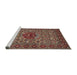 Sideview of Machine Washable Traditional Saffron Red Rug, wshtr1720