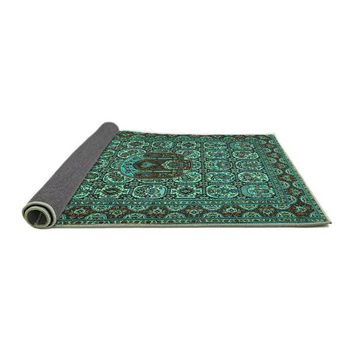 Sideview of Persian Turquoise Traditional Rug, tr1720turq