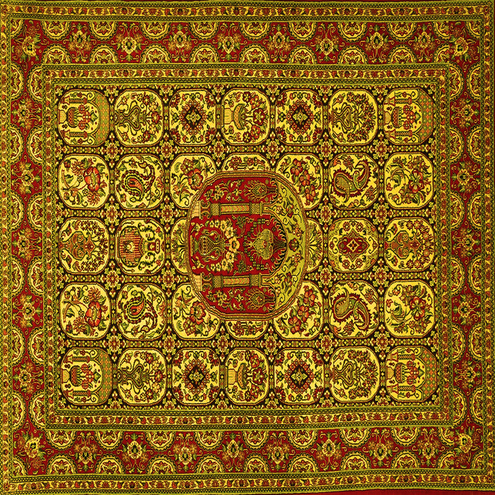 Square Persian Yellow Traditional Rug, tr1720yw