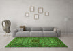 Machine Washable Persian Green Traditional Area Rugs in a Living Room,, wshtr1720grn