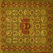 Square Machine Washable Persian Yellow Traditional Rug, wshtr1720yw