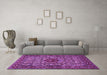 Machine Washable Persian Purple Traditional Area Rugs in a Living Room, wshtr1720pur