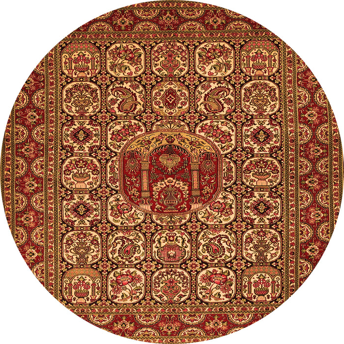Square Persian Orange Traditional Rug, tr1720org