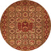 Square Persian Orange Traditional Rug, tr1720org