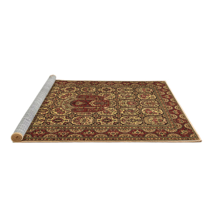 Sideview of Machine Washable Persian Brown Traditional Rug, wshtr1720brn