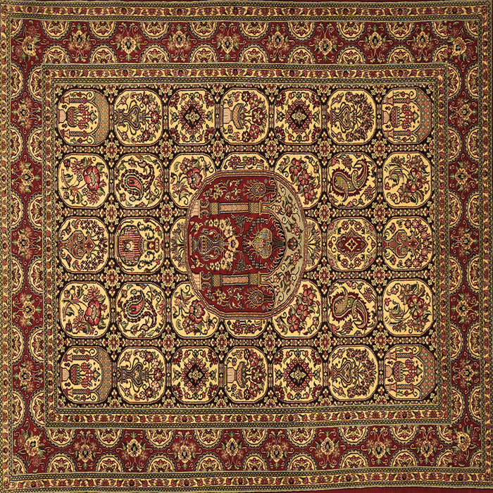 Square Machine Washable Persian Brown Traditional Rug, wshtr1720brn