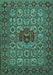 Machine Washable Persian Turquoise Traditional Area Rugs, wshtr1720turq