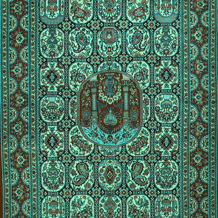 Machine Washable Persian Turquoise Traditional Area Rugs, wshtr1720turq