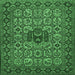 Square Machine Washable Persian Emerald Green Traditional Area Rugs, wshtr1720emgrn