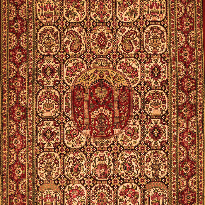 Serging Thickness of Machine Washable Persian Orange Traditional Area Rugs, wshtr1720org