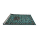 Sideview of Machine Washable Persian Light Blue Traditional Rug, wshtr1720lblu