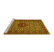 Sideview of Machine Washable Persian Yellow Traditional Rug, wshtr1720yw