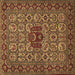 Square Persian Brown Traditional Rug, tr1720brn
