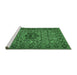 Sideview of Machine Washable Persian Emerald Green Traditional Area Rugs, wshtr1720emgrn