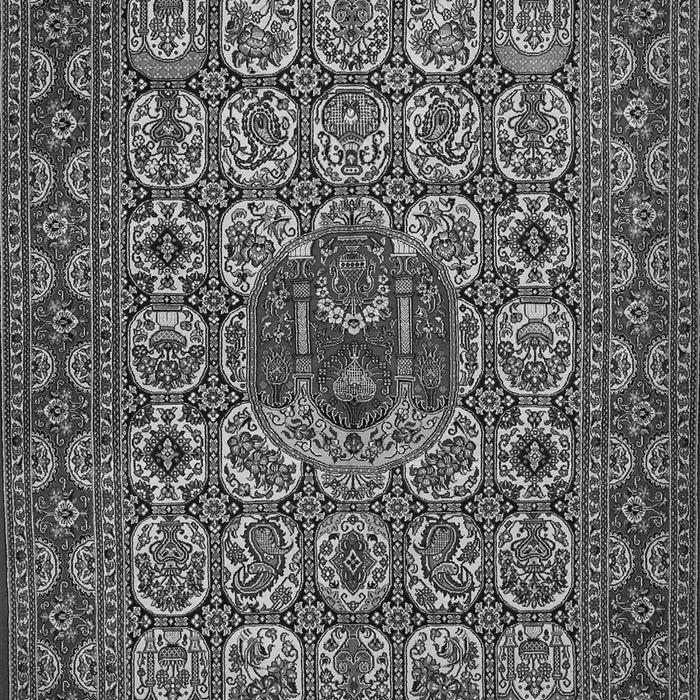 Serging Thickness of Machine Washable Persian Gray Traditional Rug, wshtr1720gry