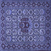 Square Persian Blue Traditional Rug, tr1720blu