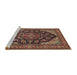 Sideview of Machine Washable Traditional Orange Brown Rug, wshtr1721