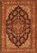 Serging Thickness of Machine Washable Medallion Orange Traditional Area Rugs, wshtr1721org