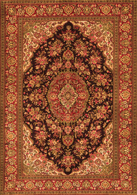 Medallion Orange Traditional Rug, tr1721org