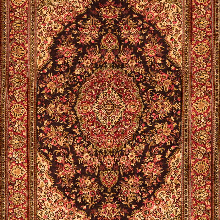 Medallion Orange Traditional Rug, tr1721org