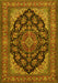 Medallion Yellow Traditional Rug, tr1721yw