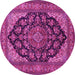 Round Medallion Pink Traditional Rug, tr1721pnk