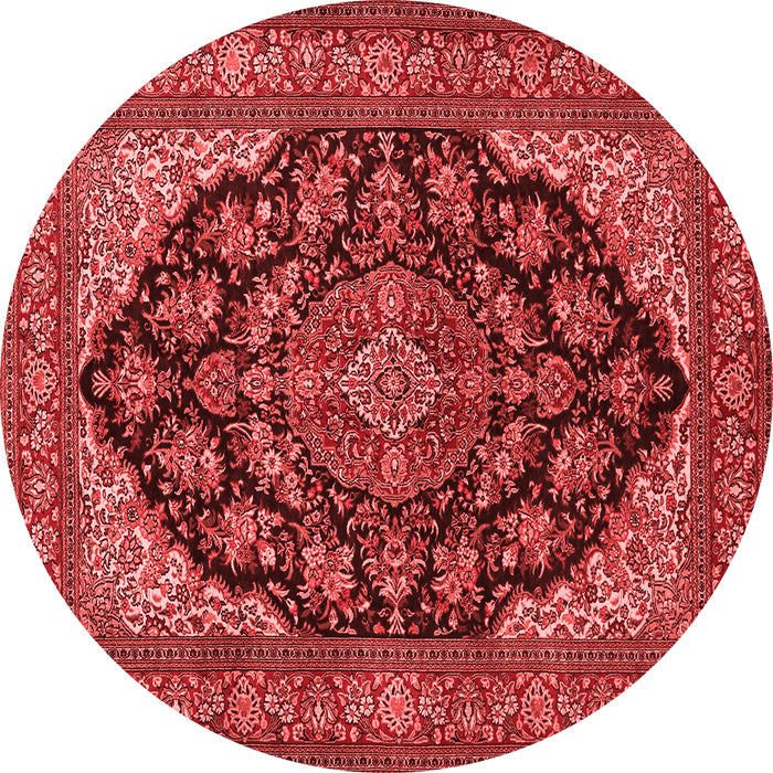 Machine Washable Medallion Red Traditional Rug, wshtr1721red