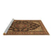 Sideview of Machine Washable Medallion Brown Traditional Rug, wshtr1721brn