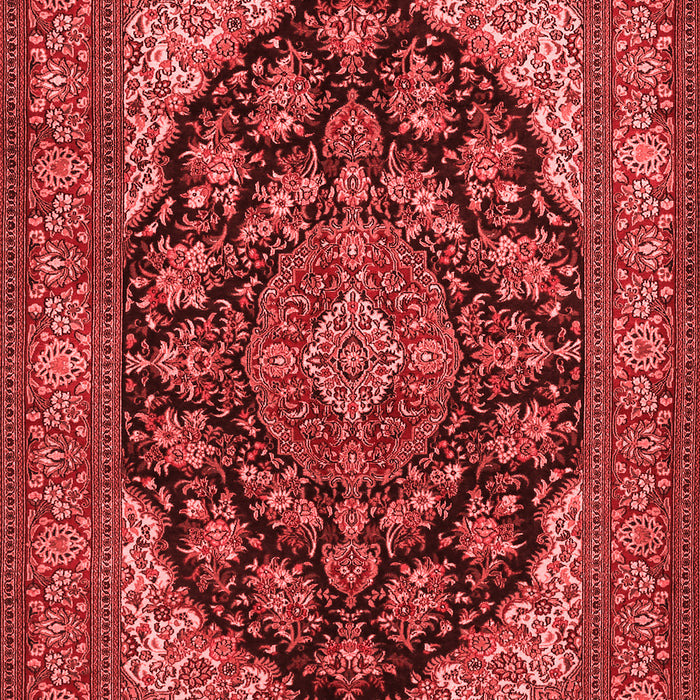 Machine Washable Medallion Red Traditional Rug, wshtr1721red
